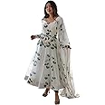 Shasmi Women's Georgette Anarkali Floral Printed Kurta with Pant & Dupatta (DRESS 114)
