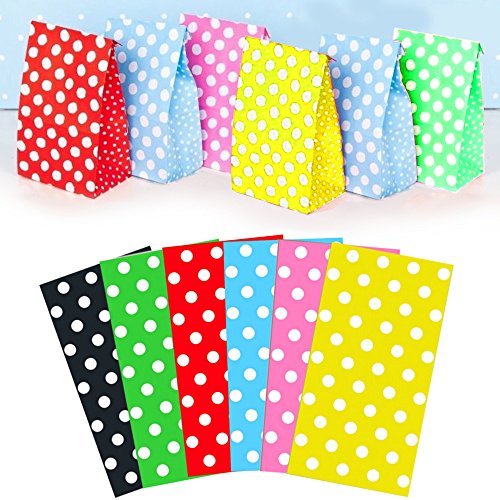 German Trendseller® - 12er Set Geschenke Papier - Tütchen mit Punkten┃ zum Befüllen ┃ Polka ┃ Geschenke Tüten mit Pünktchen ┃ Kindergeburtstag ┃ Mitgebsel ┃ Gastgeschenk ┃ 12 Stück