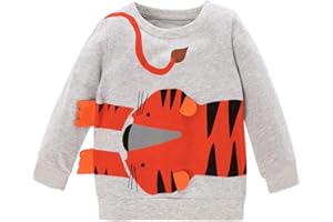 Pull à manches longues Dhasiue en coton décontracté pour enfants et garçons 1 à 7 ans