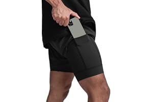 XDSP Löparshorts för män 2-i-1, sportshorts träning sommar löpning kompression fitness joggingbyxor för hemmet, andas snabbtorkande med blixtlåsficka