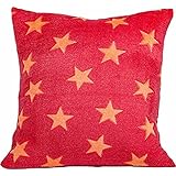 Kissen Sterne orange/rot