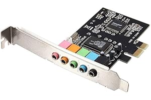 Greatangle-UK PCI Express PCI-E 5.1 ​​canaux 6 canaux Adaptateur de Carte Son Audio numérique PCIE CMI8738 CMI8738 Carte Son Audio Noir