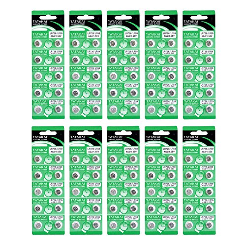 100 x Tatakai® AG2 1.55V LR726 LR59 Coin Cell Button Alkaline Battery