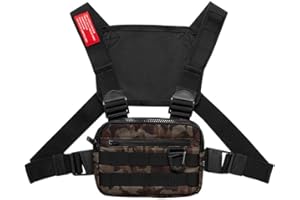 KKPLZZ Sacs de Poitrine de Mode Gilet de Sangle Streetwear en Plein Air Sacs de Poitrine Pack Avant pour Hommes Sac de Poche Poitrine