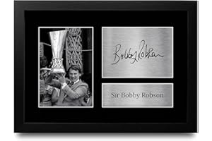 HWC Trading A4 FR Sir Bobby Robson Ipswich UEFA Cup Winners 1981 Gifts Printed Signed Autograph Picture for Fans and Supporters - A4 Framed