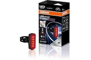 OSRAM LEDS BIKE COMPACT REAR, intelligent bromsljus, uppladdningsbar, två ljuslägen, StVZO-godkänd