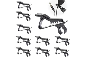 LJFEA 10 Pcs Pince à Cravate Agrafe Amovible Micro-Cravate pour Microphone Mini Clip De Microphone Clip De Microphone De Rechange Clip De Support De Microphone Fixe Convient pour Fil de 3,5 mm