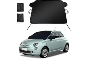 ZOIBV Windscreen Covers Frost - Foldable Waterproof 600D PU Coating Winter Car Windscreen Cover with Wing Mirror Covers, Snow Ice Protection Windshield Cover for Most Cars | X-Small (57 x 43 Inches)