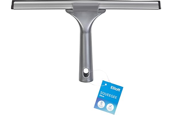 Elliott multifunktionell fönsterskrapa perfekt för ränderfri rengöring på fönster, duschskärmar, bilar och speglar, aluminiumram hölje en 30 cm gummiskrapa med ett ergonomiskt grått handtag.