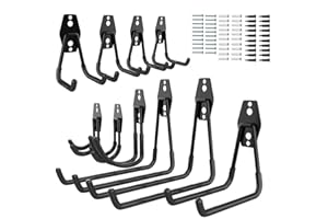 Cozywind 10 Stück Wandhaken Garag Schwerlast Garagenhaken Lager Haken Garage Storage Doppelhaken Metall Garage Haken Gerätehaken Multisize in Schwatz für Organisation Leiter Werkzeug Fahrrad