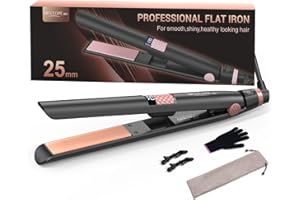 BESTOPE MIX Glätteisen, 25MM Glätteisen Locken und Glätten 2 in 1 Keramikbeschichtung LCD-Display, Glatteiseisen Ultra Schnelles Aufheizen für dickes, krauses und langes Haar, Haarglätter 80-230°C