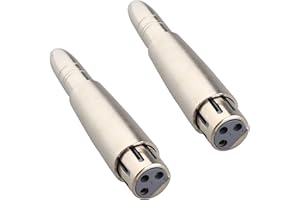 Jopto 2 Conectores XLR Hembra a 6,35 mm Hembra Balanceado Jack Socket De Estéreo De Audio Micrófono De Micrófono De Audio Estéreo De XLR a Adaptador