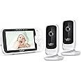 Hubble View Premium Twin 5" Baby Monitor 2 Cameras, Digital Pan Tilt Zoom, 2-Way Talk, Room Temp Monitor, Twin Baby Monitor with Cameras and Night Vision, Split Screen, 1000ft Range, No Wifi Baby Cams