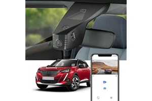 Fitcamx Dashcam 2160P Compatible avec Peugeot 208 e-208 2008 e-2008 2019-2023 2nd Gen (HD2-9366), Caméra de Voiture OEM 4K UHD WiFi, G-Senseur, Enregistrement en Boucle, WDR, Plug & Play, Carte 64 Go