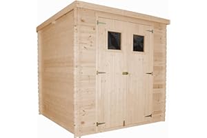 Casa de Almacenamiento jardín 204x204x200 cm/3.53 m2 - Caseta para Exterior jardín - Cobertizo de Madera pequeño - Techo, Ventanas- TIMBELA M309