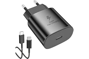 WITFOAM Cargador Rápido 25W EP-TA800N Original con Cable USB-C 1M, Carga Super Rápida PPS para Galaxy S24/S23/S22/S21/S20, A55/A54/A53/A35/A34/A25/A23/A15/A14/A13/A5, Note 20, Tab S9/S8/S7, Z Flip/Fold, Negro