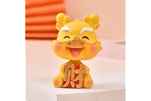 ACEWEN 1PC Dragon Statue Tabletop Ornament Dragon Shaking Head Figurines Miniatures Dragon Statue Ornament 2024 Chinese Dragon New Year Car Decoration Souvenir Gift Zodiac Present Home Office Desk Decor