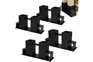 Eulenke Un juego de cuatro leñero exterior y interior, de soporte de leña rustico, de soporte para pilas de madera, para chimenea interior, Negro