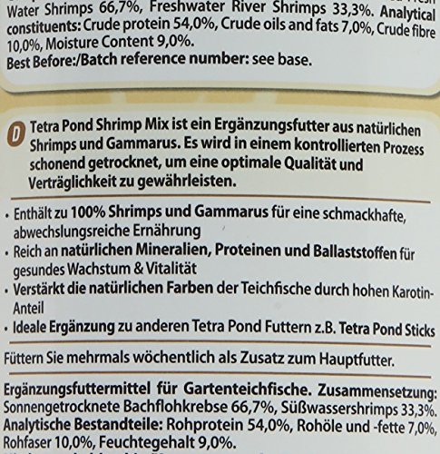 Tetra Pond Shrimp Mix Ergänzungsfutter (Leckerbissen für Teichfische aus natürlichen Shrimps und Gammarus, schwimmfähige Futtermischung), 1 Liter Dose - 2