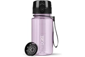 720°DGREE Borraccia Bambini 350ml “uberBottle“ +Setaccio, crystalClear - Senza-BPA, Prova Perdite - Bottiglia piccola e leggera, Borracce da 3 anni per Ragazza, Ragazzi, Scuola Materna, dell'Infanzia