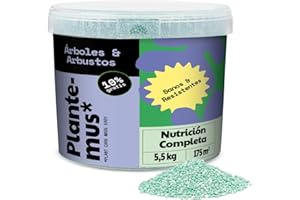 PLANTEMUS* PLANTEMUS Abono Árboles y Setos. Cítricos, Coníferas, Olivos, Limoneros, Frutales, Palmeras y Plantas de Exterior, Fertilizante Granulado, 5.5 KG