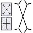 Navani Bed Sheet Clips For Bedding | Fitted Bed Sheet Straps Clips Holder | Bed Sheet Grippers Suspenders | Bed Scrunchie UK | Bed Sheet Fasteners Grippers | Mattress Sheet Clips Straps | 2pcs Black