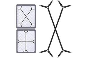 Navani Bed Sheet Clips For Bedding | Fitted Bed Sheet Straps Clips Holder | Bed Sheet Grippers Suspenders | Bed Scrunchie UK | Bed Sheet Fasteners Grippers | Mattress Sheet Clips Straps | 2pcs Black