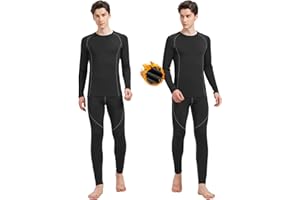 Uniuni Set Intimo Termico Uomo Invernale Funzionale Biancheria Intima Termica per Sci Ciclismo Corsa