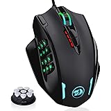 Redragon M908 IMPACT RGB LED MMO Mouse Laser Wired Gaming Mouse with 12,400DPI, High Precision, 18 Programmable Mouse Buttons