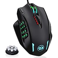 Redragon M908 IMPACT RGB LED MMO Mouse Laser Wired Gaming Mouse with 12,400DPI, High Precision, 18 Programmable Mouse…
