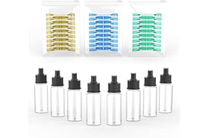Actekart No-Clean Airbrush Accessories Kit - 8-Piece Paint Bottles & 150 Disposable Nozzles (0.2/0.3/0.5mm 50 Each) | Compatible with TK-AB0078 Airbrush