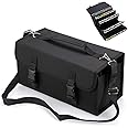 BTSKY 120 Slots Large Capacity Multi-layer Canvas Marker Case with Shoulder Strap for for Primascolor Markers and Copic Sketch Markers, Lipstick Storage Bag (Markers Not Included) (Black)