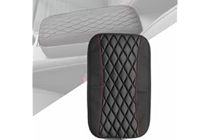 TXS Universal Auto Armlehne Kissen PU Leder Armlehnen Polster Auto Mittelarmlehne Abdeckung Armlehnenbezug Auto Armlehnen Polster Wasserdichte für Die Meisten Fahrzeuge SUV LKW Auto