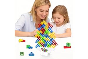 Tabletop Game - Classic Board Game for Family Fun and Entertainment | 16 Stacking Blocks; Safe Non-Toxic ABS; Enhances Logic & Coordination; Perfect for Family & Parties; Ages 3+