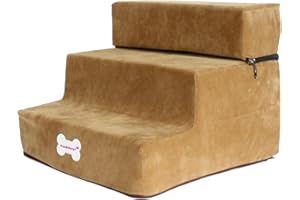 Smileshiney Scale Per Cani | 30 * 35 * 30 Cm Scala Per Animali Domestici | Scala Rimovibile A 3 Strati, Scala Rimovibile Adatta Per Cani Di Piccola Taglia E Alcuni Cani Anziani, Khaki