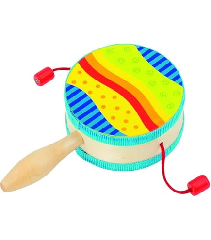 FUZEAU - 70624 - Ocean drum - Tambour océan avec peau naturelle 20 cm - Imite le son de la mer - Relaxation - Musicothérapie - Ambiance nature - Dès 5 ans
