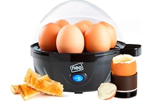 Neo 3 in 1 Durable Kitchen Electric Egg Cooker, Boiler, Poacher Poached Boiled & Omelette Maker Machine Steamer with Timer (Clear Egg)