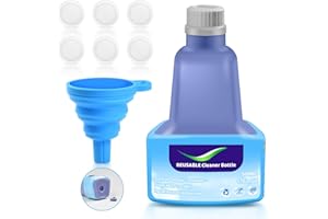 Fenkabs 500 ML Replacement Bottle for Flash Power Spray Mop, Refillable, Leak-Free HDPE Solution Bottle, 17 FL OZ with 6 Sealing Pads and 1 Folding Funnel