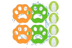 LANMUSIC Tierhaarentferner für Wäsche 8 STÜCKE Waschbälle, Haustierhaarentferner Waschmaschinen, Wiederverwendbarer Tierhaarentferner für Wäsche, Tierfell-Wäschefänger-Haarentferner für Wäsche