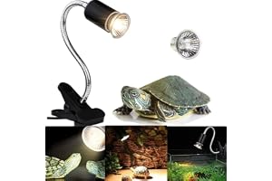 ELECDON UVA/UVB Tortoise Heat Lamp, 50W Clamp-on Reptile Heat Bulb, 360° Adjustable Aquarium Heating Light, E27 Clamp-on Pet Heating Emitter for Reptiles/Amphibians/Lizards/Turtle/Snakes