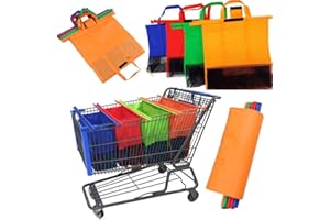 HSJCZMD Carrito de la Compra Bolsas para supermercado, Tejido de Compra de Alimentos Multifuncional Clasificación no Bolsas, Mesh, Fresco Bolsa, Lavable Carro de la Compra Bolsas,Mesh Style