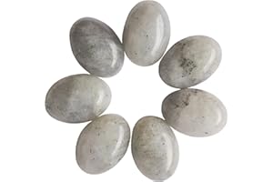 Manekieko 7 Pcs Natural Moonstone Oval Cabochons Flatback Crystal Stone Gemstones Beads for Jewelry Making DIY,18x13mm