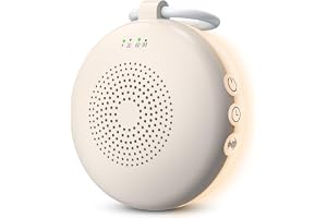 eSynic vitt brus baby sömnhjälpmedel baby och vuxna bärbar vit brusmaskin med nattlampa mini ljudmaskin 12 lugnande ljud time