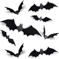 12 pipistrelli da appendere per Halloween con occhi luminosi