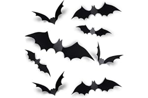 AJUNLKVDR 60 Pipistrelli Halloween, Decorazioni 3D Per Interni, Ragno Pipistrello Per Decorazioni Di Halloween