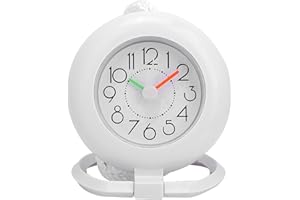 BuyWeek Zegar łazienkowy, wodoodporny zegar prysznicowy podwójny zastosowanie wiszący zegar na biurko do łazienki kuchni dekoracja domu (biały)