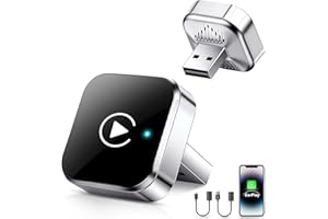 OEAYOT Adattatore Wireless CarPlay Compatibile con iPhone, 2 in 1 da Cablato a Senza Fili un Dongle CarPlay Senza Fili, Plug & Play per iOS10+ e Auto dal 2019+, Design Mini USB con Estensione Type-C