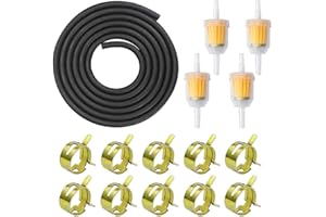 ANYINGKAI Kit de Manguera de Gasolina,3 Metros Ø 5 mm Línea de Combustible + 4 Piezas Filtro de Gasolina de 8 mm + Abrazaderas de Manguera de 10 Piezas para Coche Moto