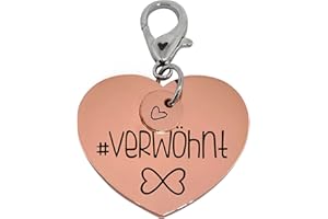 Soulhorse Exklusive Pferdemarke, Glücksmarke, Trensenanhänger Verwöhnt, Glücksbringer fürs Pferde, Ponys und Hunde, Glücksanhänger, Halfter Marke, Herzmarke - Roségold
