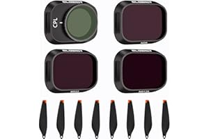GLOBACT Lot de 4 filtres CPL ND en aluminium pour DJI Mini 3 Pro Accessoires CPL ND8 ND32 ND128 avec hélices Noir